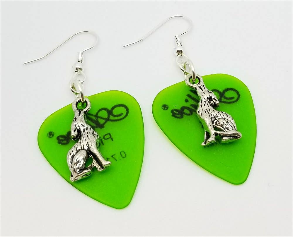 Simply Raevyn - Wholesale Dangle Earrings - Wolf Charm Guitar Pick Earrings21