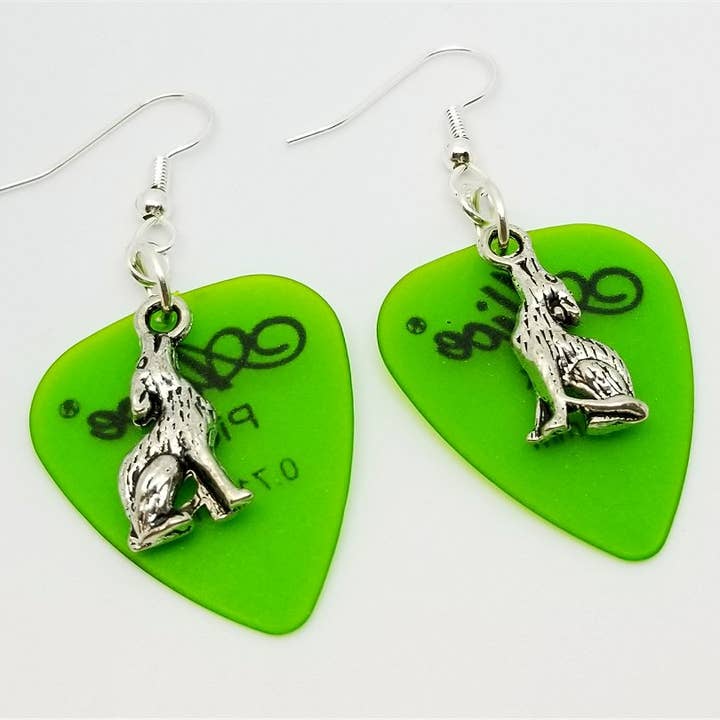 Simply Raevyn - Wholesale Dangle Earrings - Wolf Charm Guitar Pick Earrings21