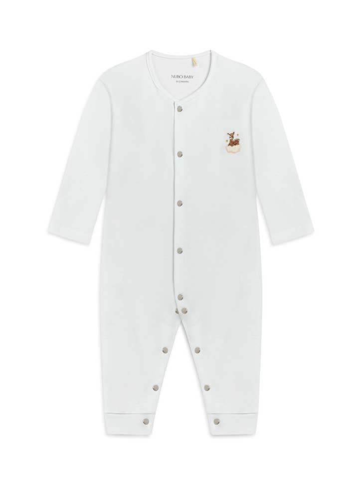 Pijama Enterizo para Bebé con Broches y Bordado de Ciervo – Algodón para venta al por mayor de Nubo Baby