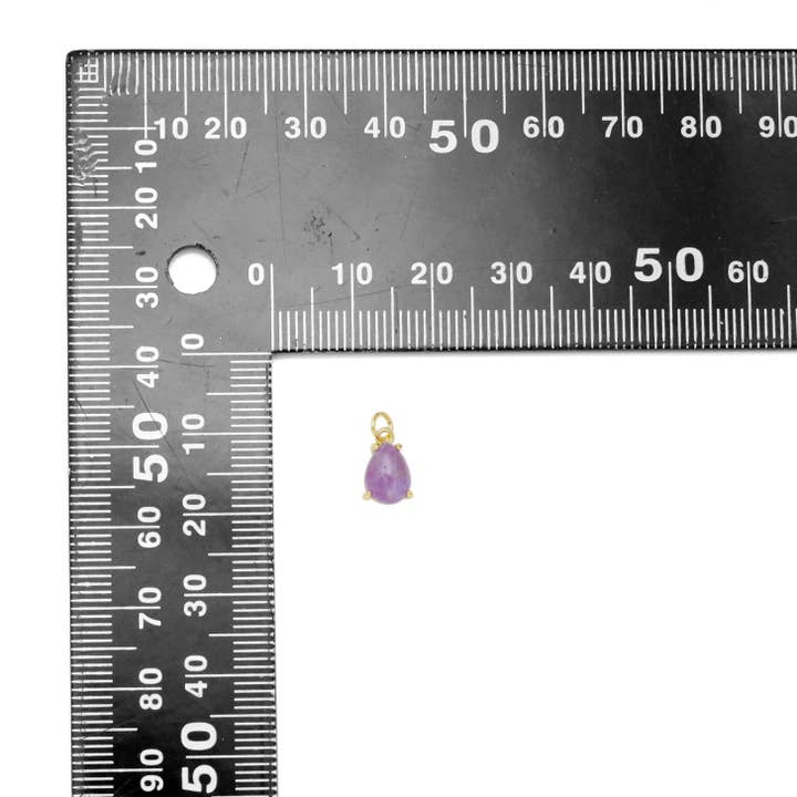 BestBeads&Beyond - Wholesale Individual charm/pendant - Natural Amethyst Pink Amethyst Teardrop Gemstone Pendant Charm, Sku#Y9382