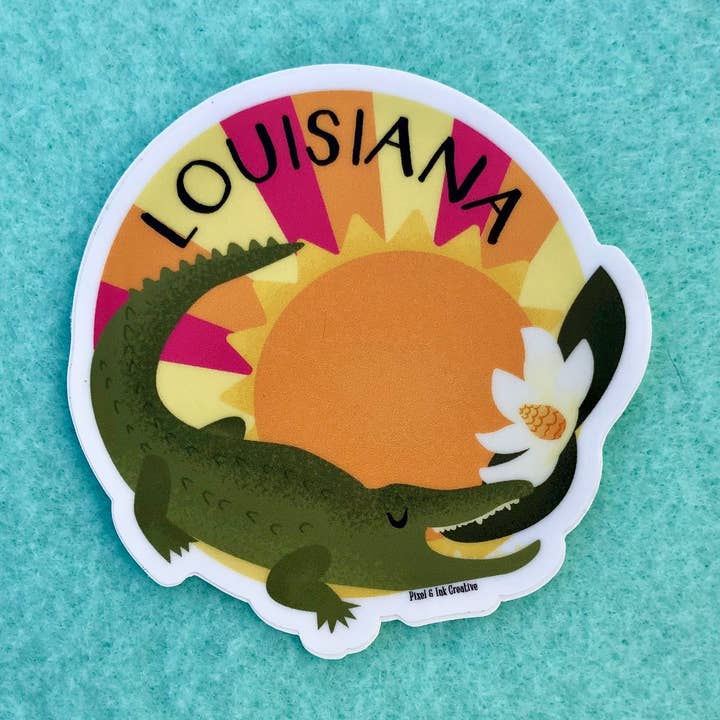 Pixel & Ink Creative - Wholesale Sticker - Louisiana Sunset Vinyl Sticker0