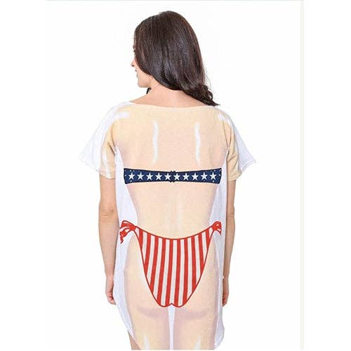 LA Imprints - Wholesale Swim Cover Up - Women's - LA Imprints Fantasy Coverup Stars and Stripes Bikini Body Co2