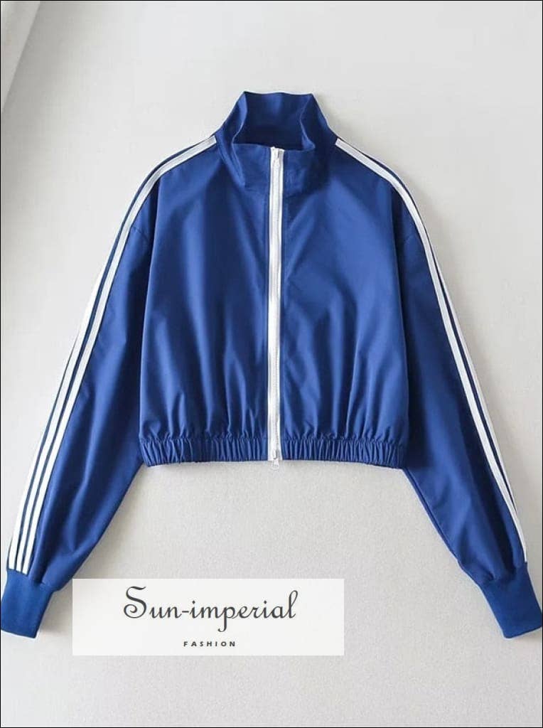 Sun Imperial - Wholesale Tracksuit - Women's - Women Striped Training Tracksuit Set With Double Zip Jacket0