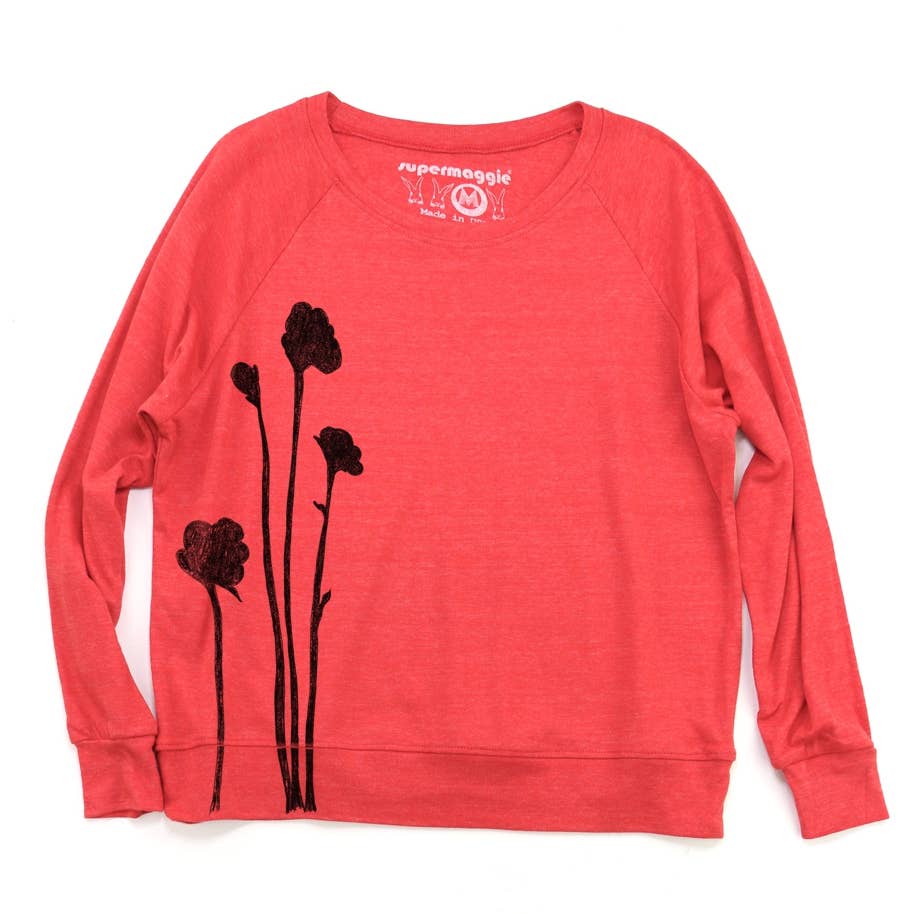 Supermaggie @ Faire - Wholesale Graphic Sweatshirt - Women's - Shadow Flowers Pia Tri Blend Pullover3