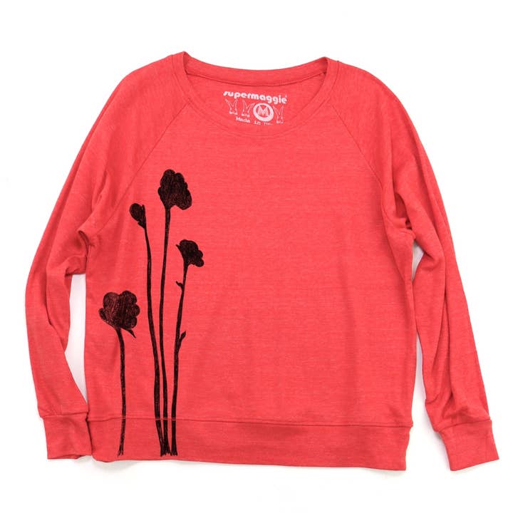 Supermaggie @ Faire - Wholesale Graphic Sweatshirt - Women's - Shadow Flowers Pia Tri Blend Pullover3