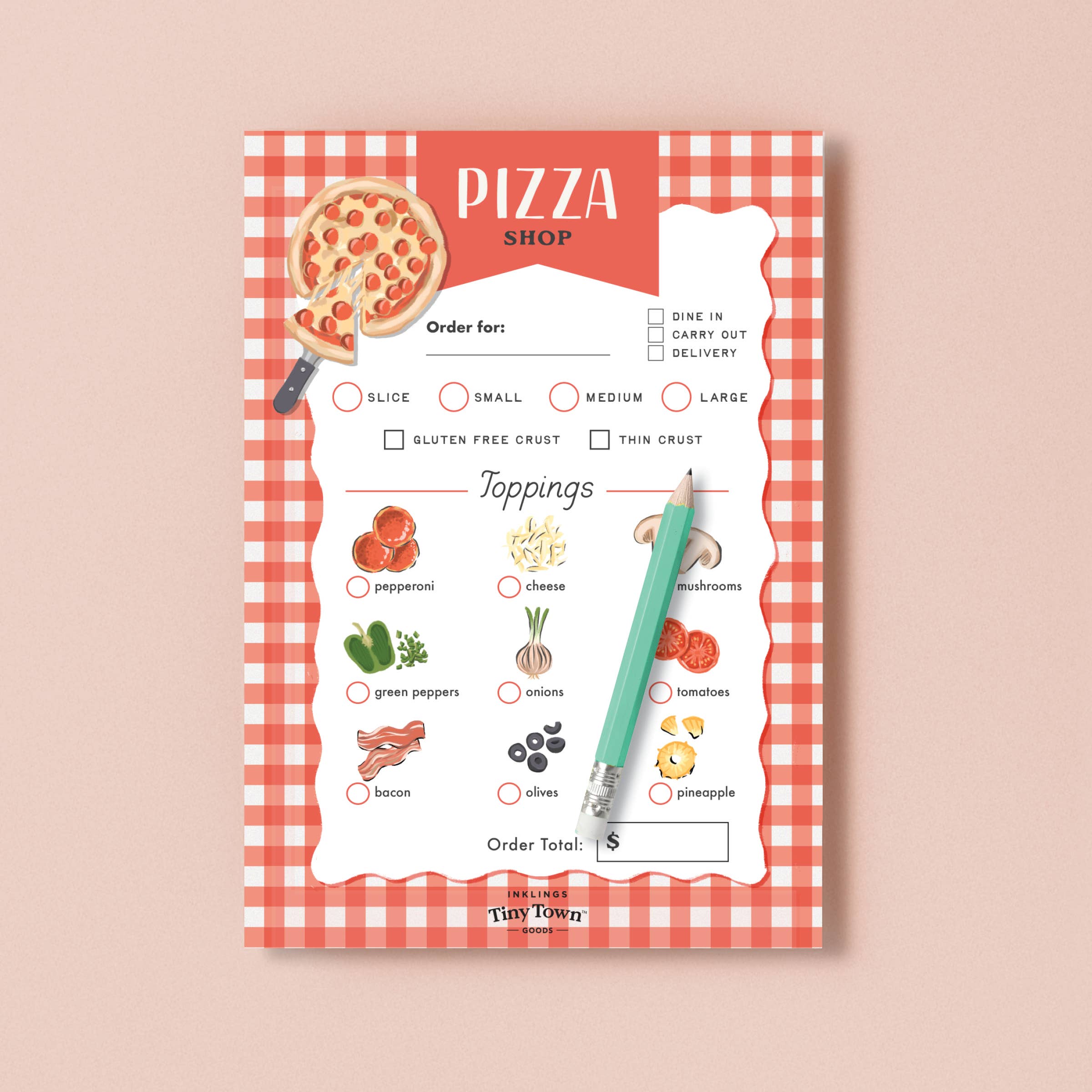 Inklings Paperie – wholesale Notepad – Inklings Tiny Town™ Play Notepad - Pizza Shop1