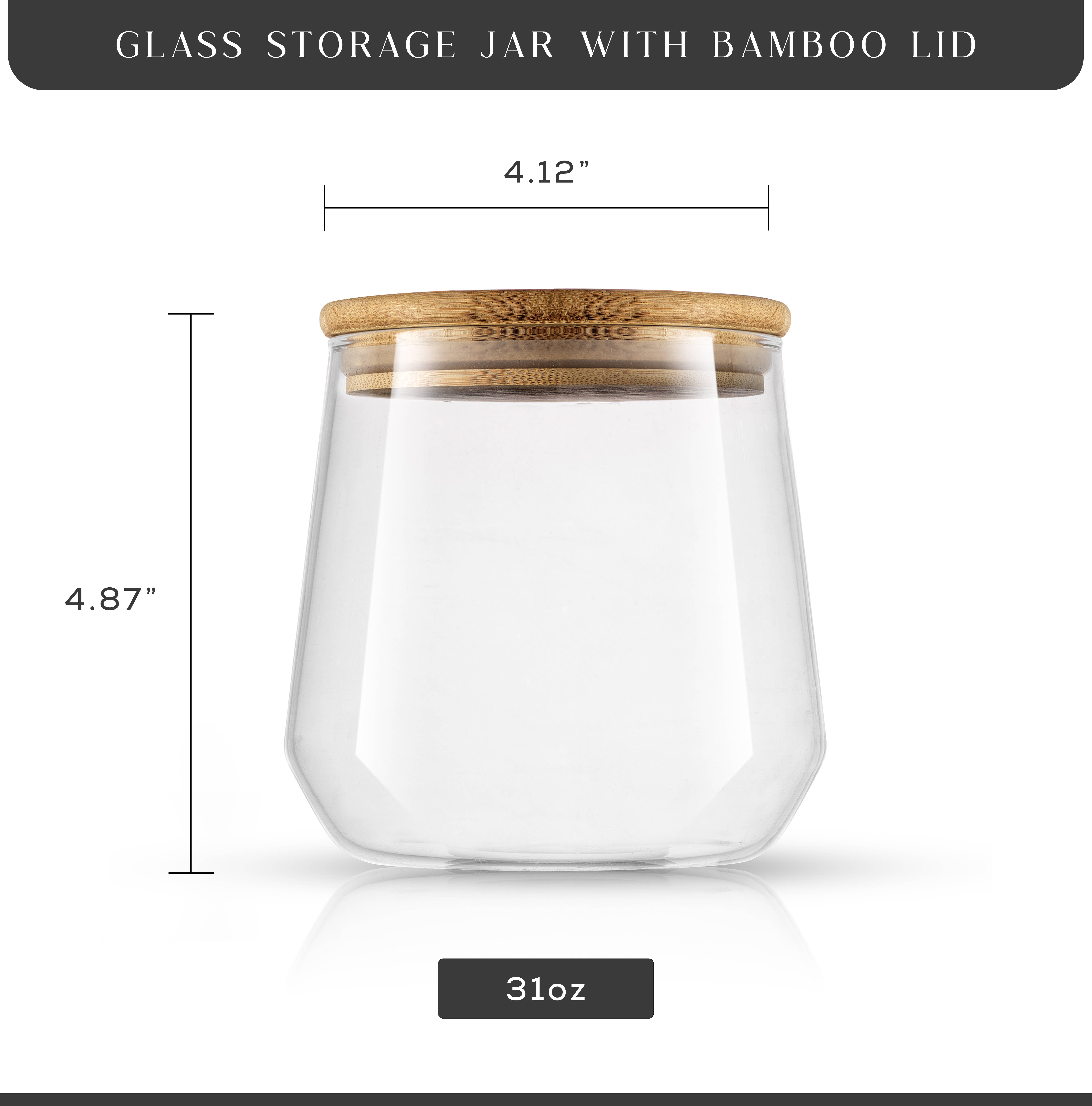 JoyJolt - Wholesale Cookie Jar - Glass Cookie Jar, Kitchen Storage Jar with Bamboo Lid2