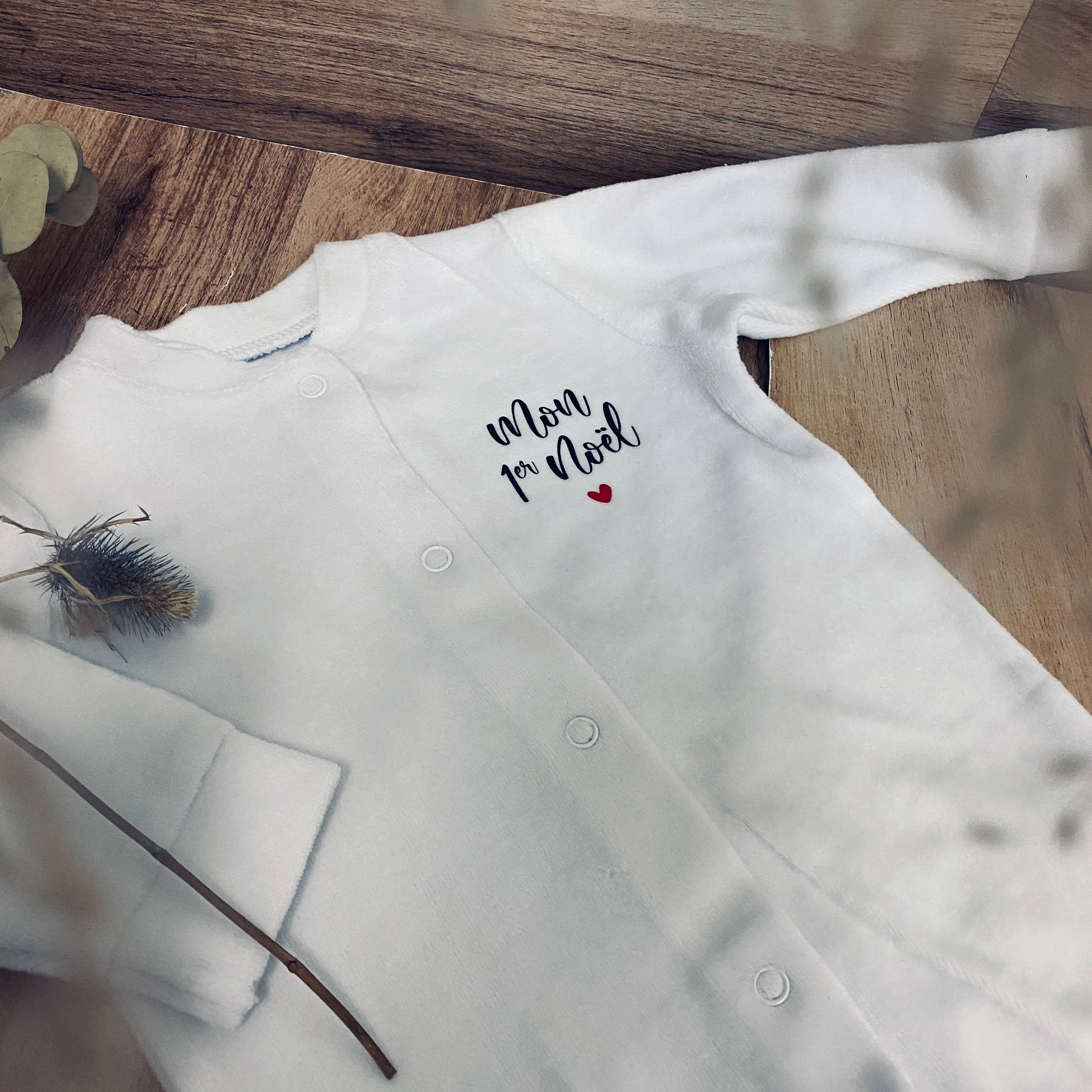 La vie en magenta - Vendita all'ingrosso Pigiamino - Neonati - Pigiama in velluto bianco 0-3 mesi - Primo Natale - regalo3