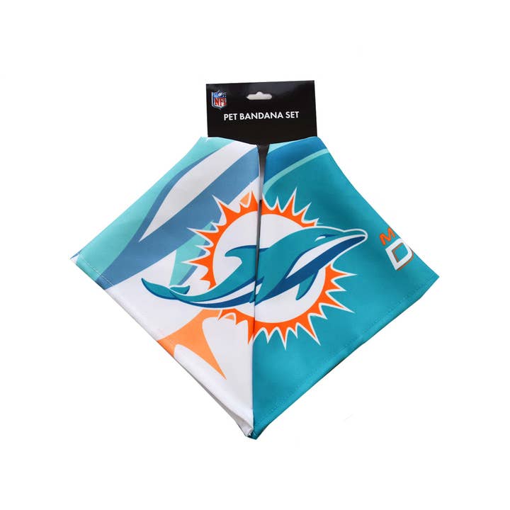 Little Earth Productions - Wholesale Pet Bandana - Dog - NFL Miami Dolphins Home & Away Pet Bandana Set