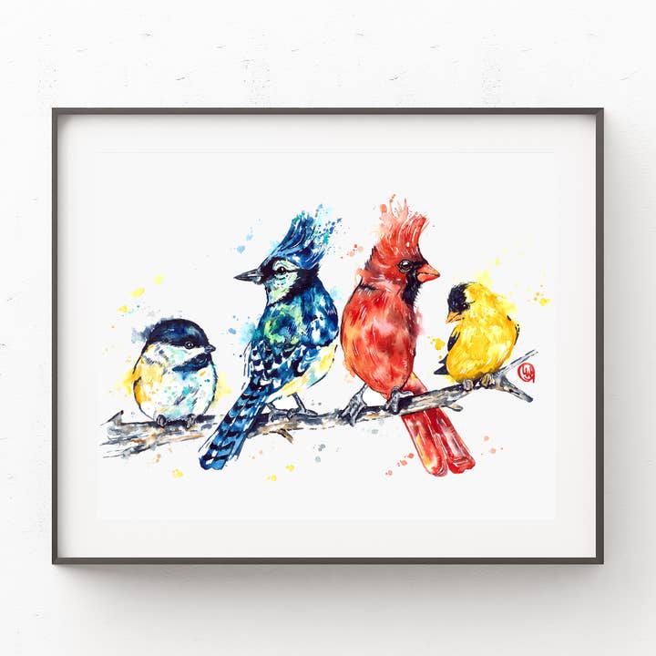 Peinture "Birds of a Feather" - Impressions d'art et cartes de vœux pour la vente par Whitehouse Art