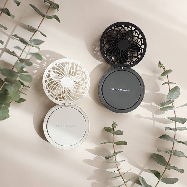 Time Concept - Wholesale Compact Mirror - Illuminated Mirror Compact with Personal 3 in 1 Wearable Fan