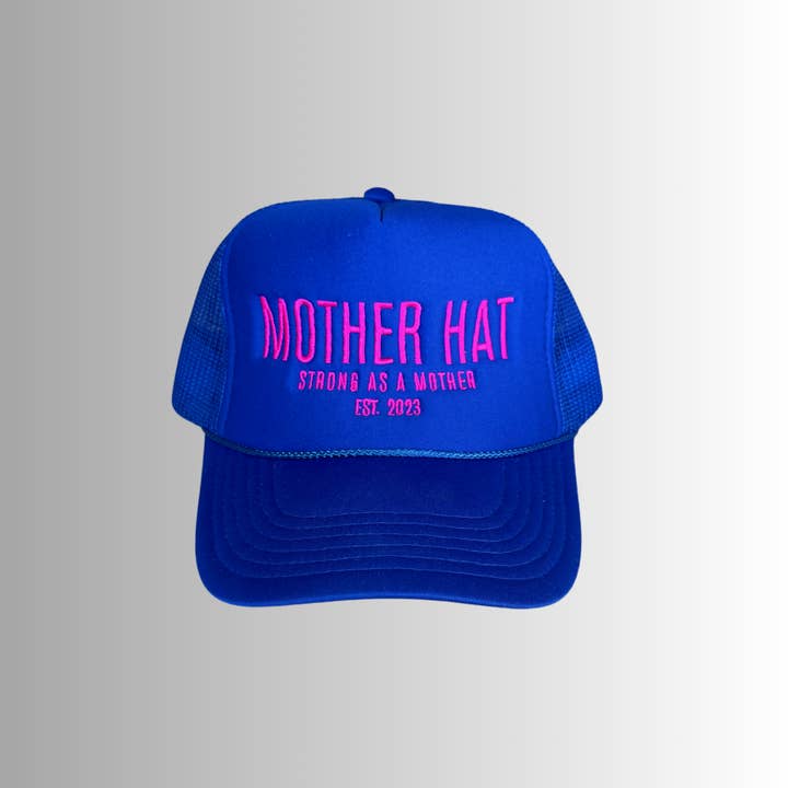 Mother Hat - Embroidered Trucker Hat - Royal Blue for wholesale by Mother Hats