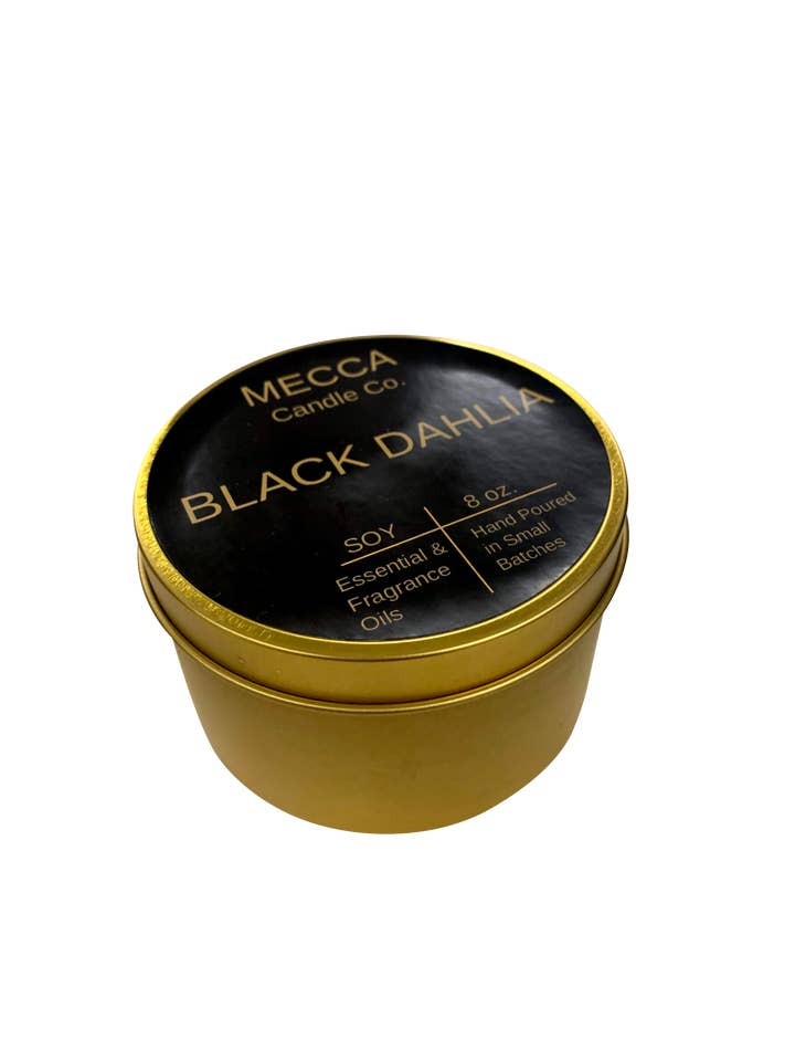 Svart Dahlia Soy Candle för wholesale av MECCA CANDLE CO.