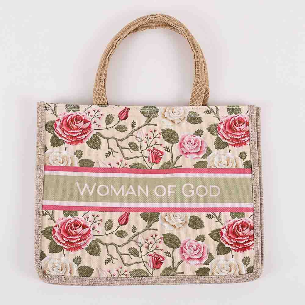 Swanson Christian Products - Wholesale Tote Bag - Women's - Tote Canvas Woman Of God Floral1