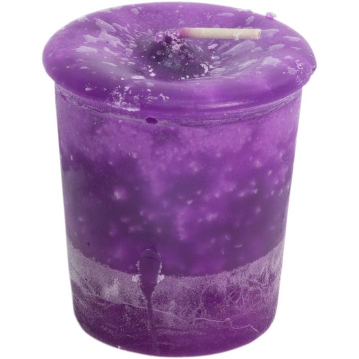 Chakra Votive Candle Crown-Purple (Box Of 18) for wholesale by Kheops International