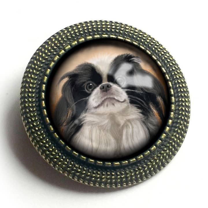 Beste vrienden Japanse kinhondenbroche voor wholesale door The Divine Iguana