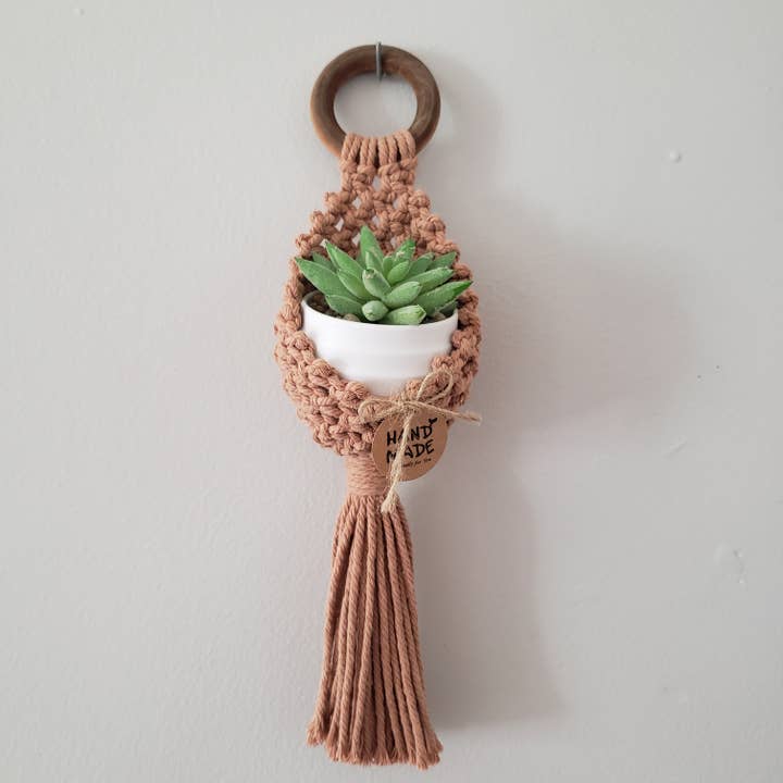 Macrame Succulent Pocket for wholesale by Made By Tatica