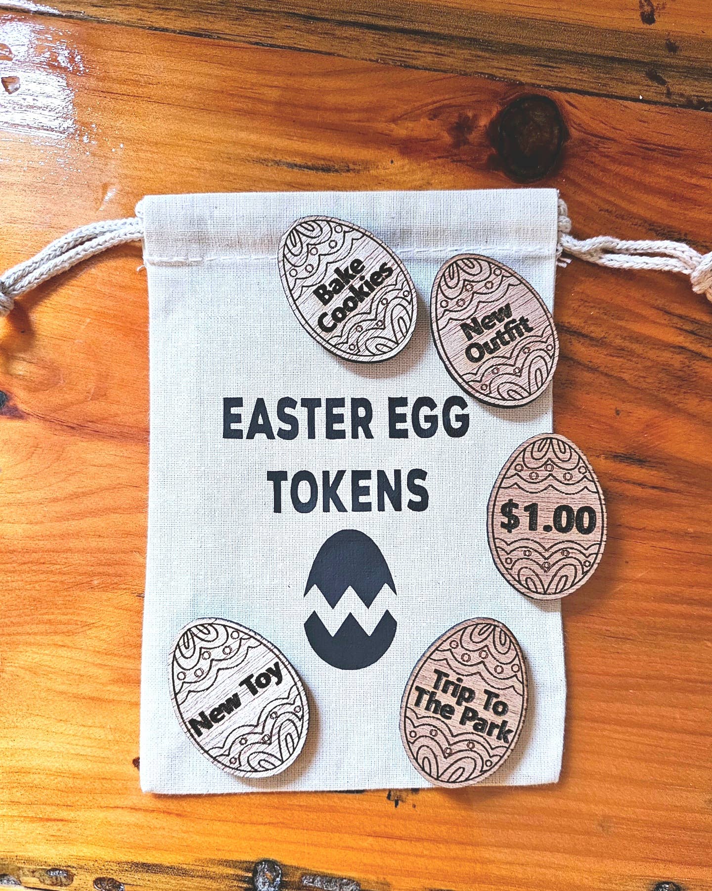 Bringinggroovyback – wholesale Keepsake coin/token – Wooden Easter Tokens – Reusable, Eco-Friendly, fun, gifts.2