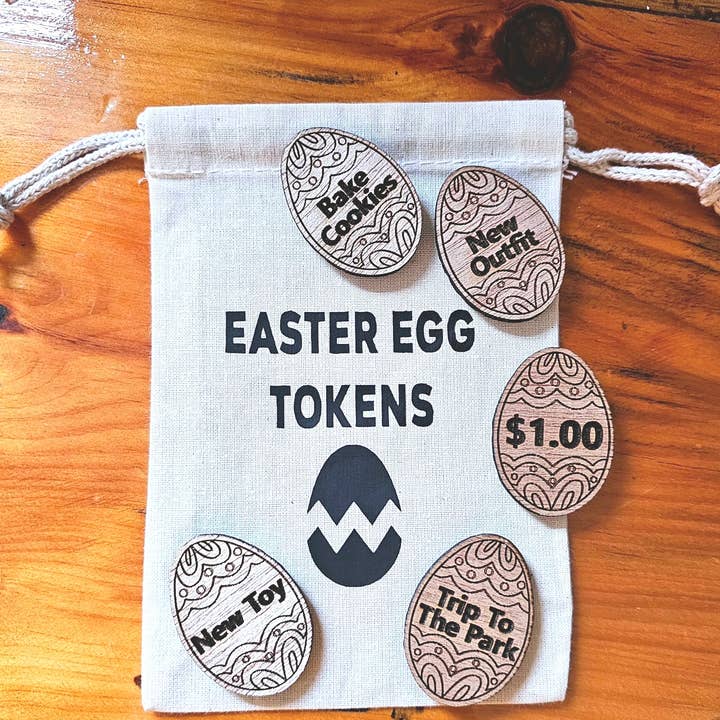 Bringinggroovyback – wholesale Keepsake coin/token – Wooden Easter Tokens – Reusable, Eco-Friendly, fun, gifts.2