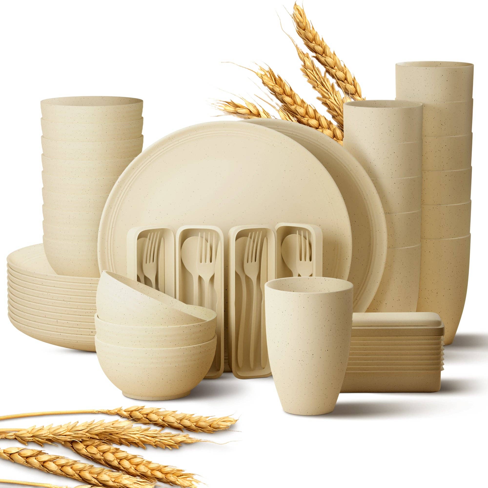 Greendish - Venta al por mayor Conjuntos de vajilla - Conjuntos de vajilla reutilizable ecológica de paja de trigo38