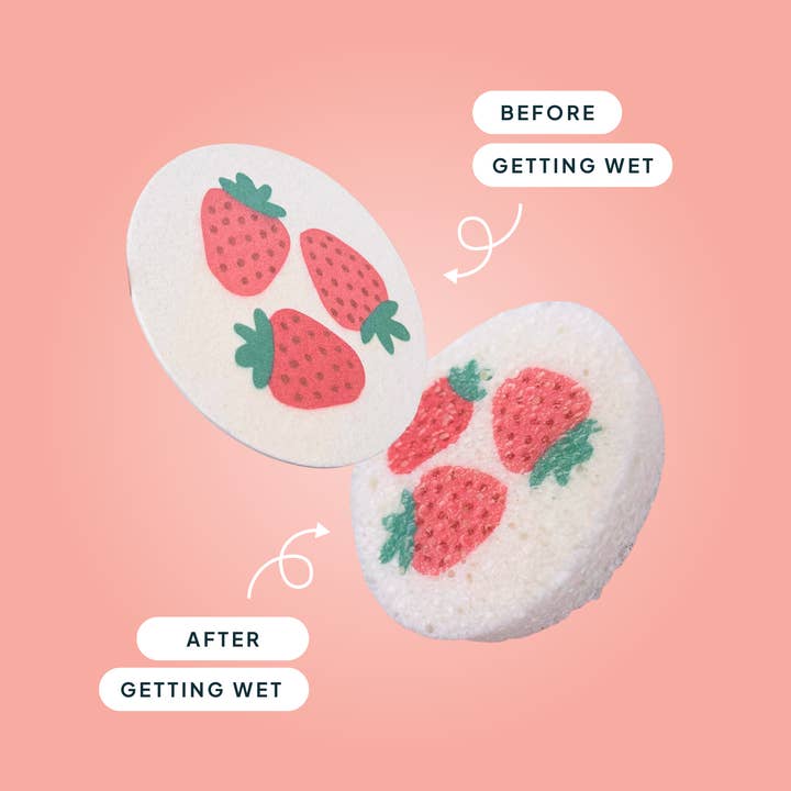 NATURE BEE - Wholesale Cleaning Sponge - Compressed Cellulose Sponge StrawberryÂ