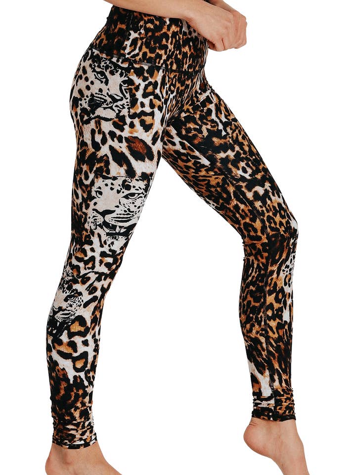 Wildcat Printed Yoga Leggings for wholesale by Yoga Democracy
