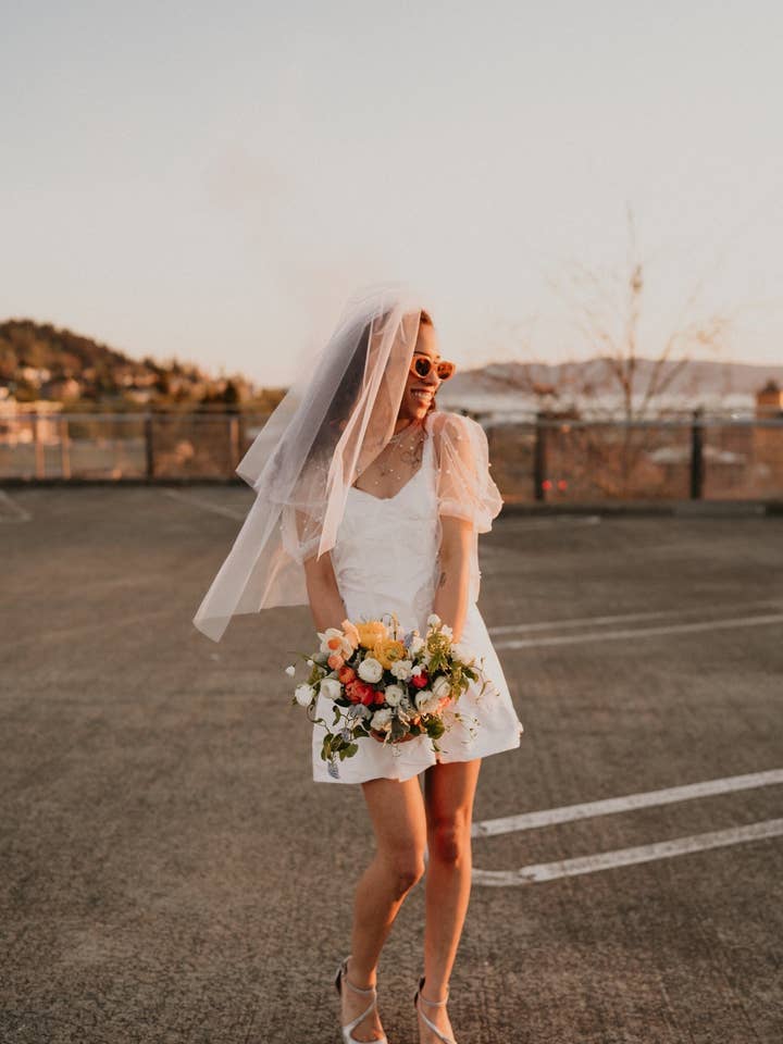 Bubble Wedding Veil / Two Layer Veil / Mod 60S Tulle Veil Wi for wholesale by Rose Red Bridal