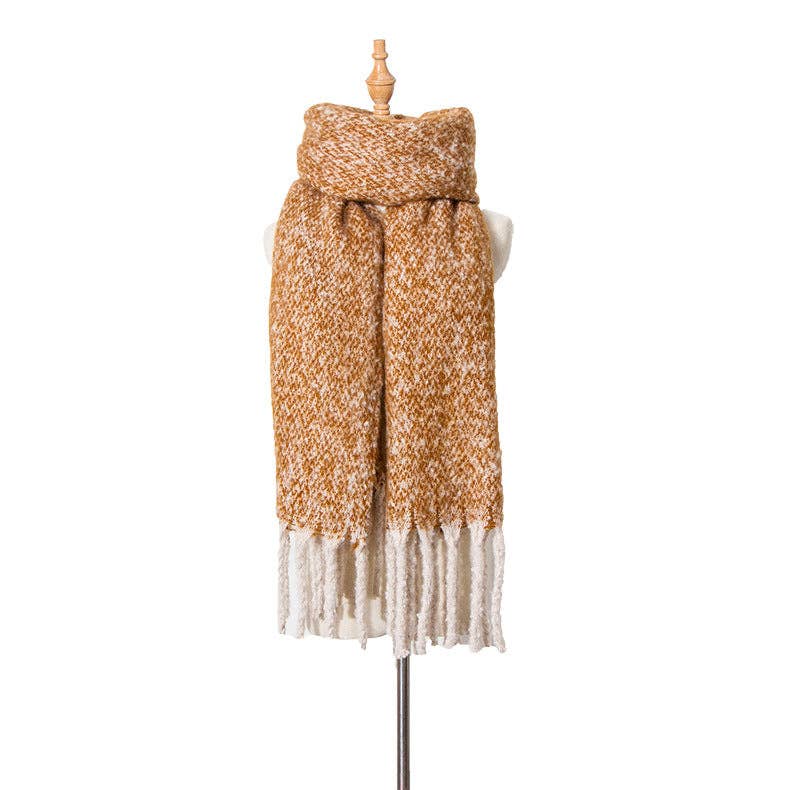 Dipped Shop - Wholesale Scarf - Women's - Solid Color Simple Tessel Scrves DPKS12205