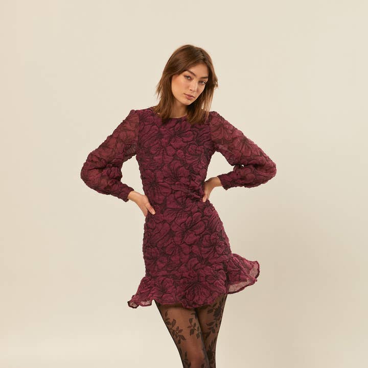 Floral Long Sleeve Mini Dress for wholesale by Hilary MacMillan