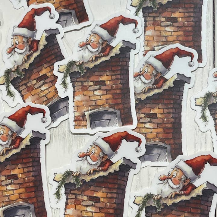 Tomten i skorstenen klistermärke MM för wholesale av Little Smarties YYC