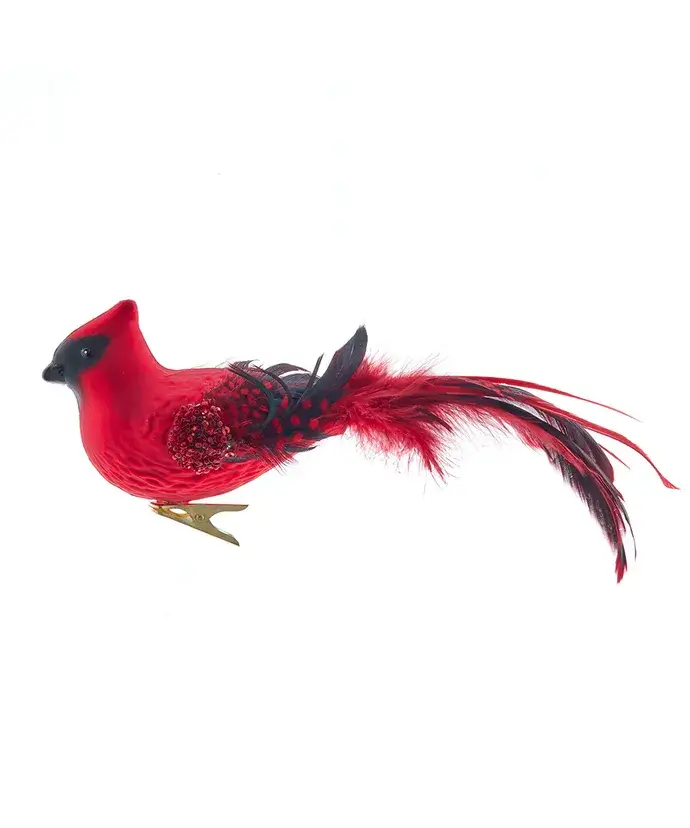 Kurt S. Adler, Inc. - Wholesale Ornament - 9" Glass Red Cardinal Bird Clip Ornament0