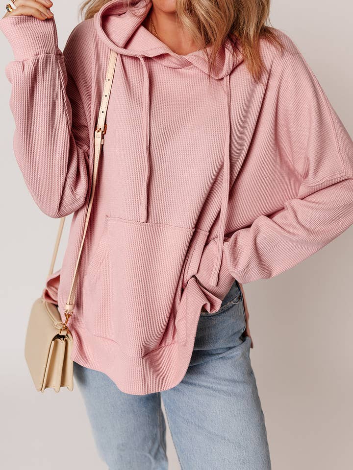 Light Pink Aria High Low Oversized Hoodie for wholesale on Faire