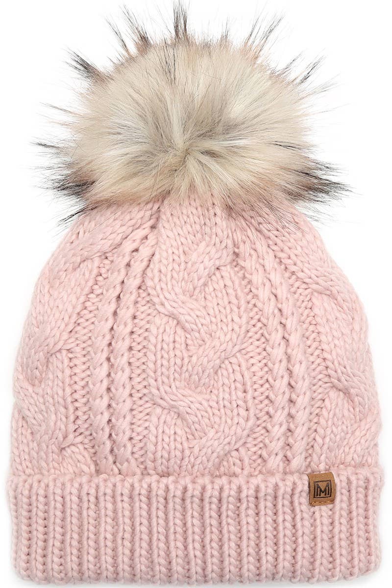 Fashion City - Wholesale Beanie - Women's - Women's Faux Fur Pom Beanie Hat with Sherpa Lining18