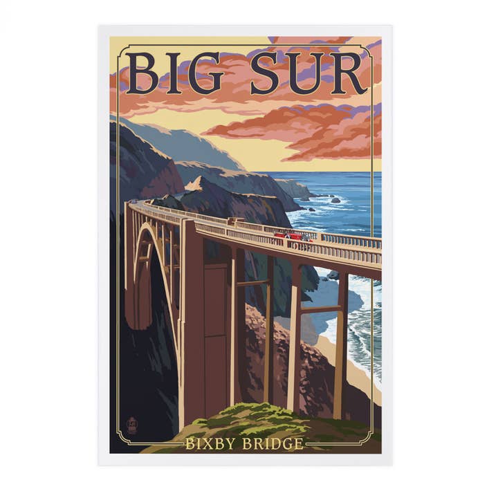 TARJETAS POSTALES PREMIUM Costa de California, Bixby Bridge para venta al por mayor de Lantern Press