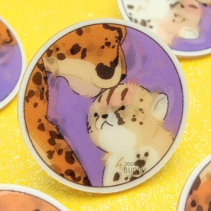 Crab Rangoon Lenticular Acrylic Pin for wholesale by Journeybunny