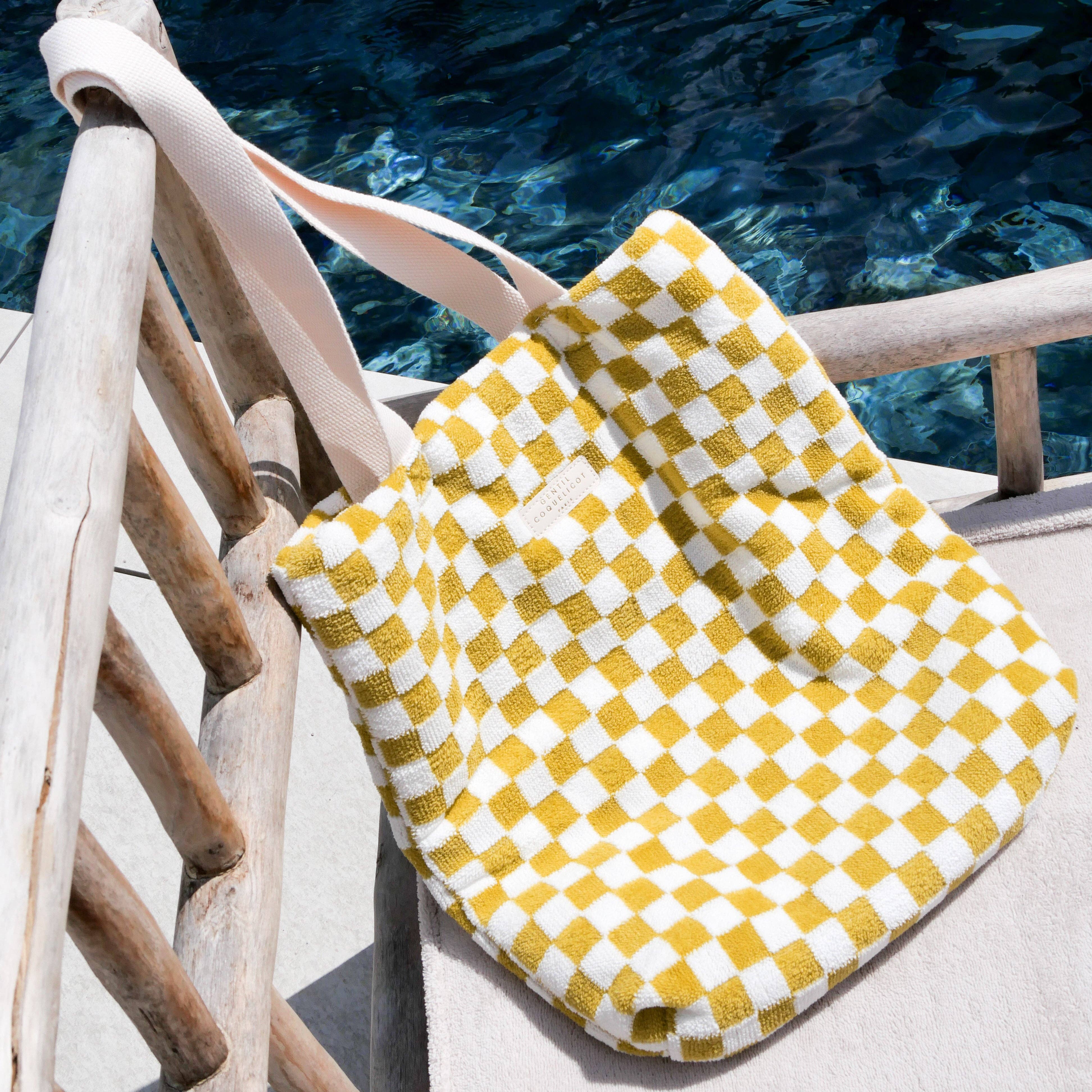 Gentil Coquelicot Paris - Wholesale Tote Bag - Women's - Checkered sponge tote bag (3 colors)1