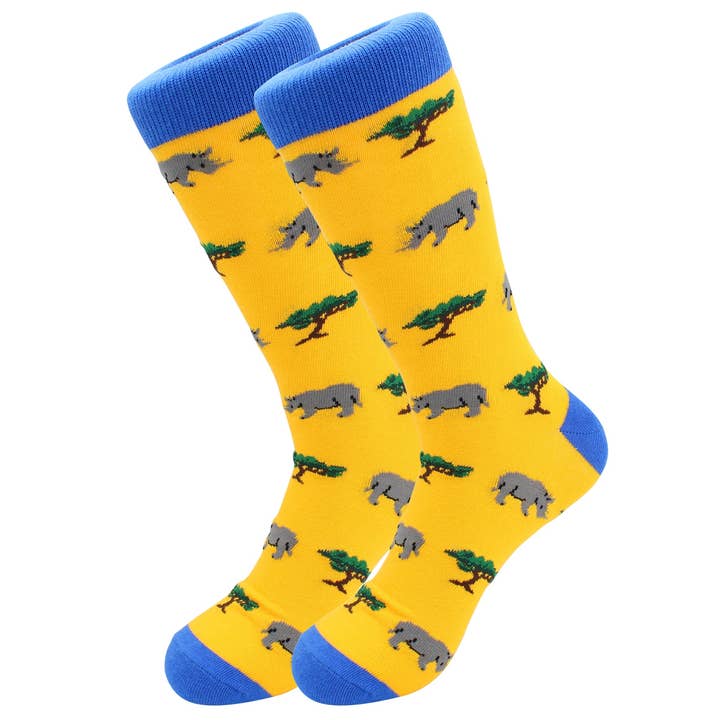 Real Sic – Engroshandel Strømper - Unisex – Sick Sokker - Rhino - Eksotiske Dyr Casual