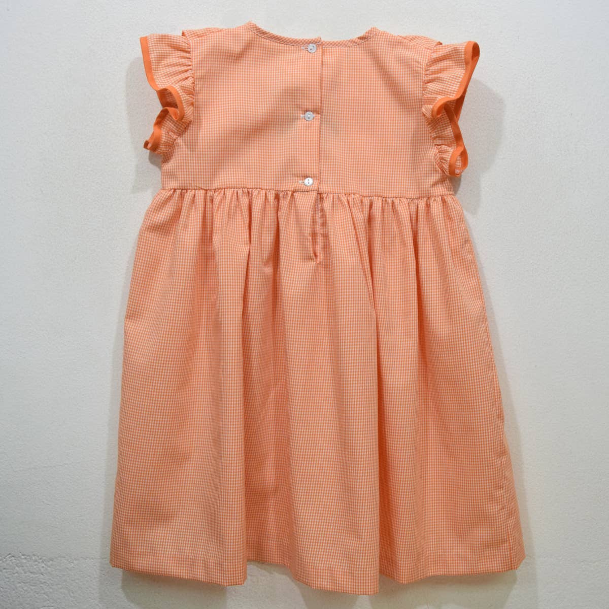 Vive La Fete - Wholesale Dress - Kids - Tennessee Vols Embroidered Orange Gingham Ruffle Dress1