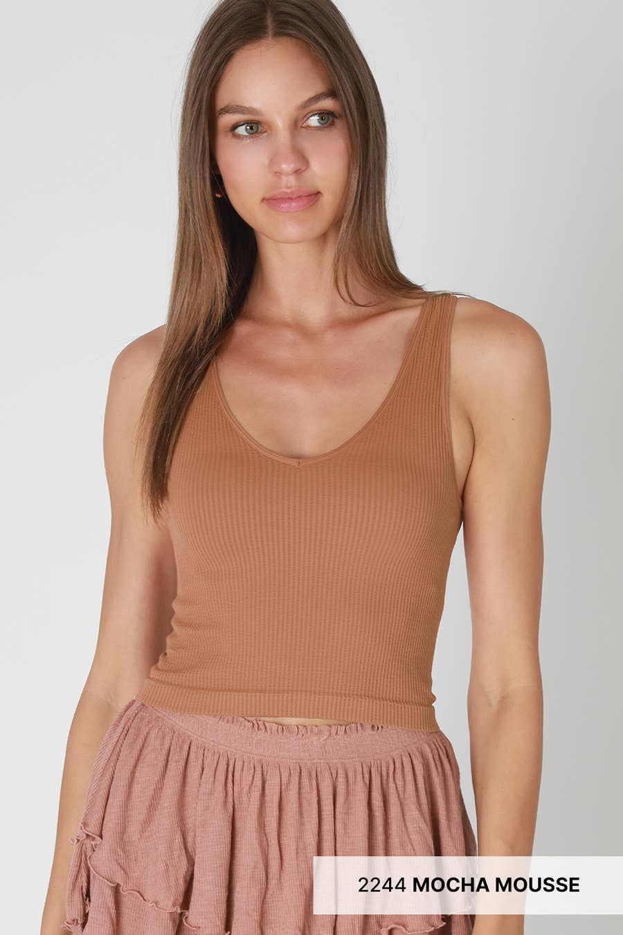 NIKIBIKI - Wholesale Knit Top - Women's - NS8152 - Reversible Ribbed Crop Top0