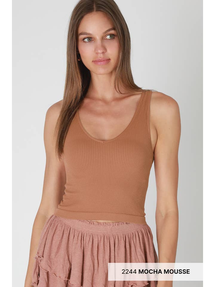 NIKIBIKI - Wholesale Knit Top - Women's - NS8152 - Reversible Ribbed Crop Top