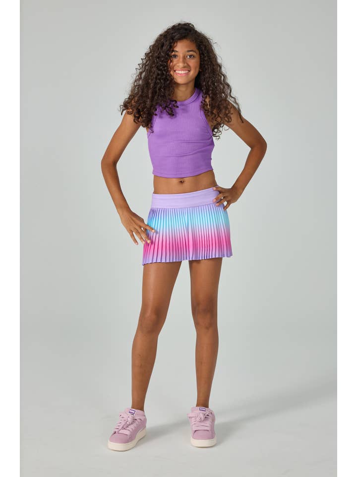 Iscream - Wholesale Tank Top - Kids - NEON PURPLE CROPPED RACER BACK TOP (SM/MED)