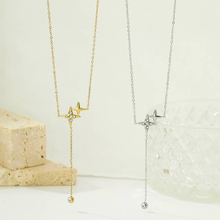 Kapyco - Wholesale Y-Neck/Lariat Necklace - Y-shaped stainless steel necklace - BJ2102872