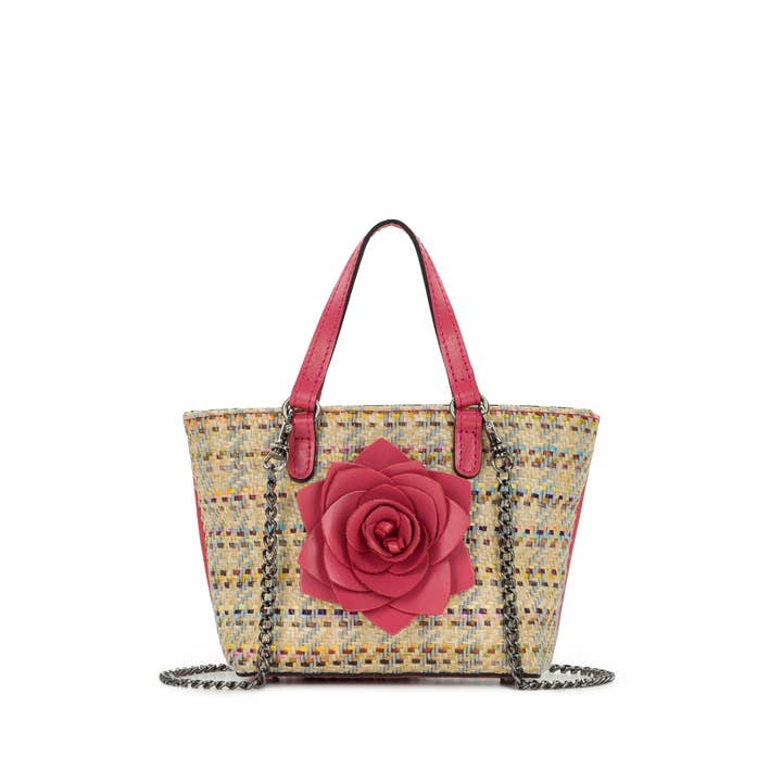 Mini Verzi Chain Crossbody - Rose Spanish Raffia for wholesale by Patricia Nash
