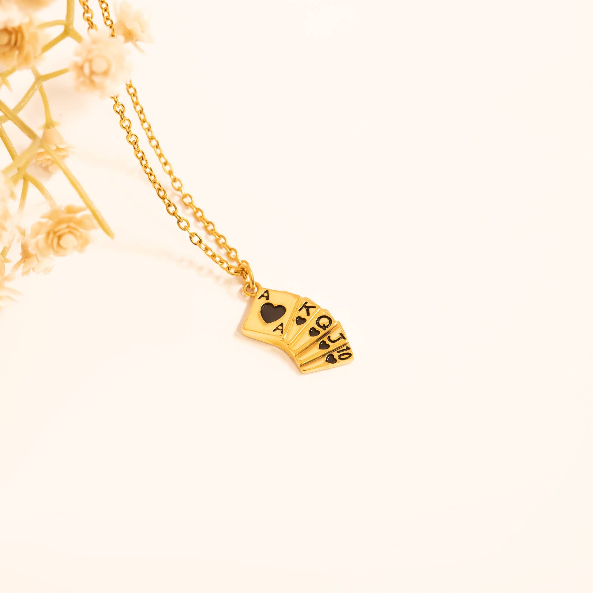 WJW - Wholesale Individual Charm/Pendant - 18K Gold PVD Stainless Steel Playing Cards Charm7