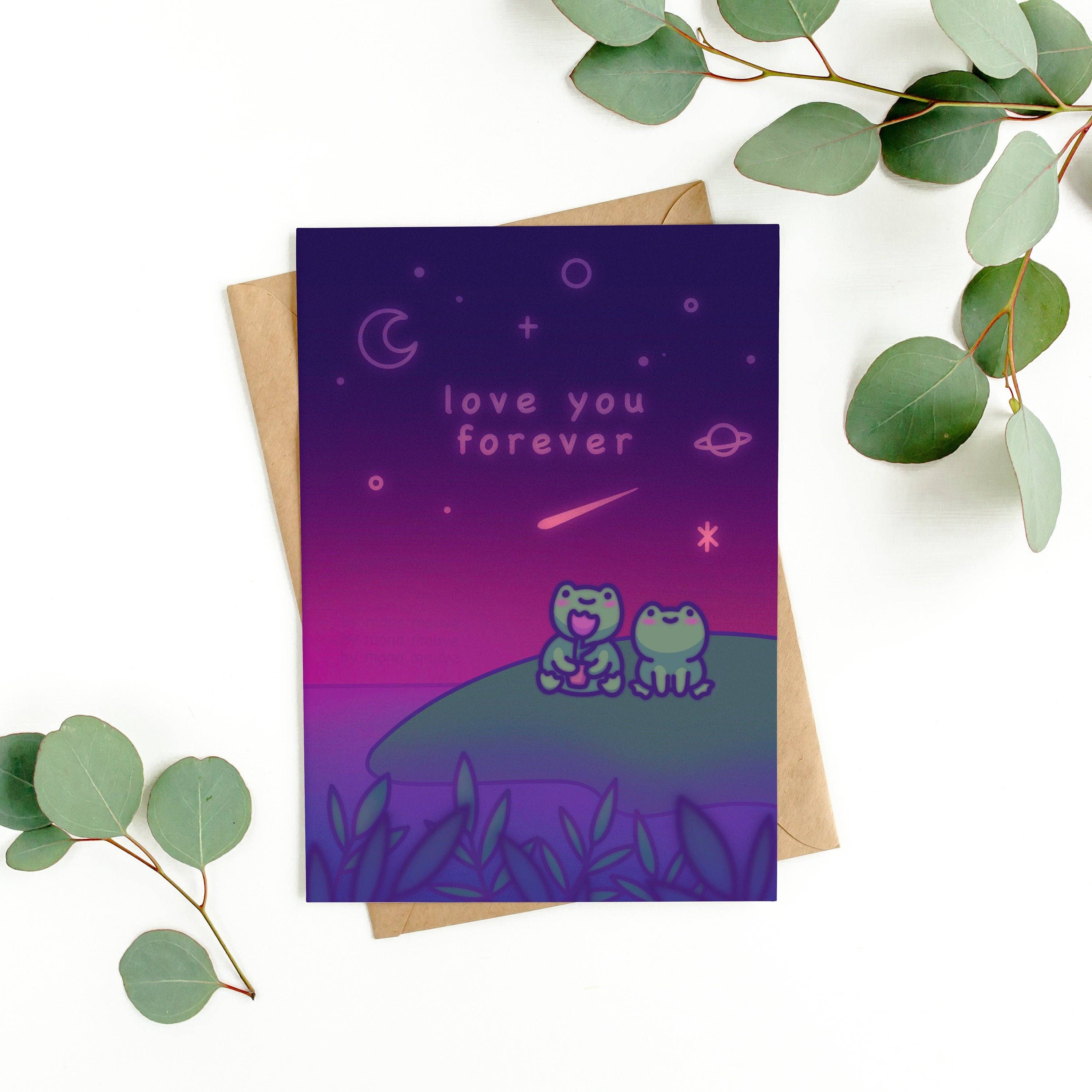 Mona Mauve • Silly Art! - Wholesale Love Card - Love You Forever | Frog Anniversary Card3