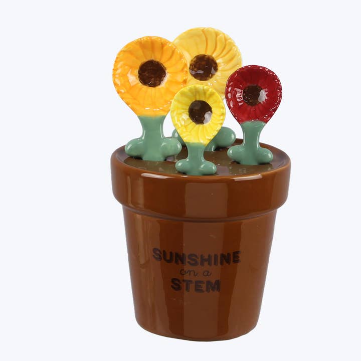 Young's - Wholesale Measuring Cup - Ceramic Sunflower Measuring Cups Set (SKU#: 58520)