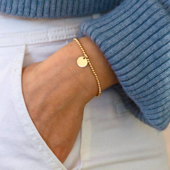 Meora Paris - Wholesale Charm/Dangle Bracelet - 18k Gold Plated Medal Beaded Bracelet