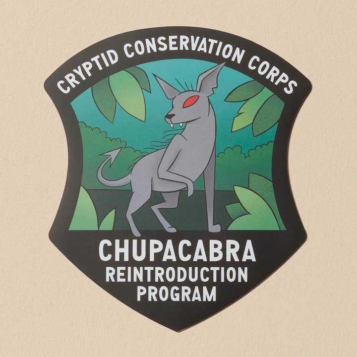 Chupacabra Reintroduction Program Car Magnet for wholesale by Dissent Pins