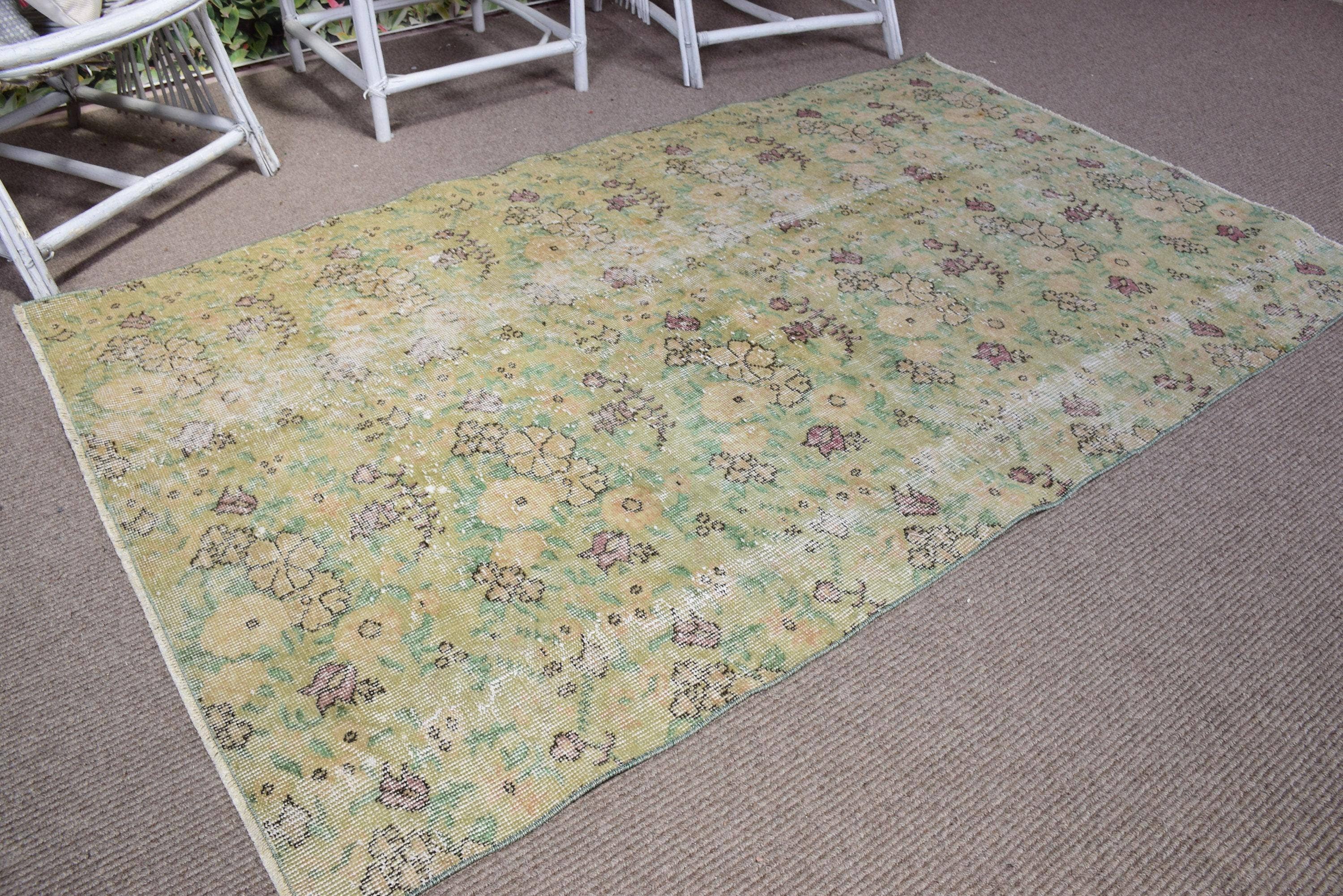 The Loom Wholesale - Wholesale Runner Rug - 3,9x6,6 ft Rug, Vintage Rug, Turkish Green Wool Camouflage Rug2