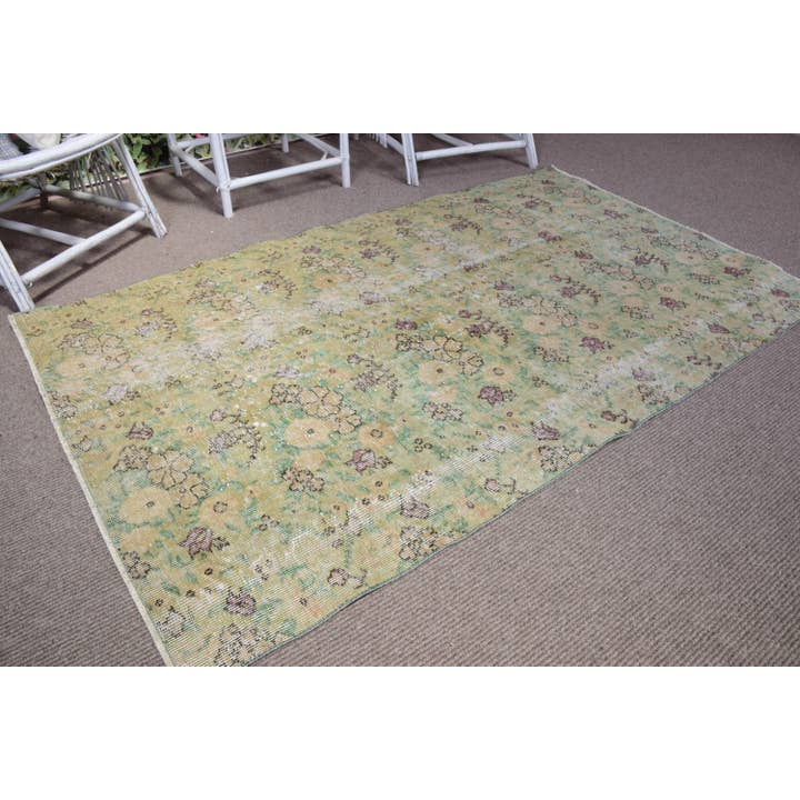 The Loom Wholesale - Wholesale Runner Rug - 3,9x6,6 ft Rug, Vintage Rug, Turkish Green Wool Camouflage Rug2